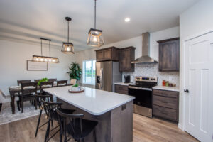 Dining area and kitchen Hazeltine home