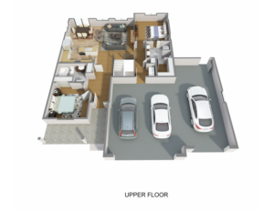 3D main floor plan of home